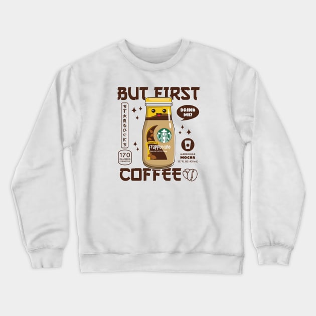 Almond Milk Mocha Iced Coffee for Coffee lovers and Starbucks Fans Crewneck Sweatshirt by spacedowl